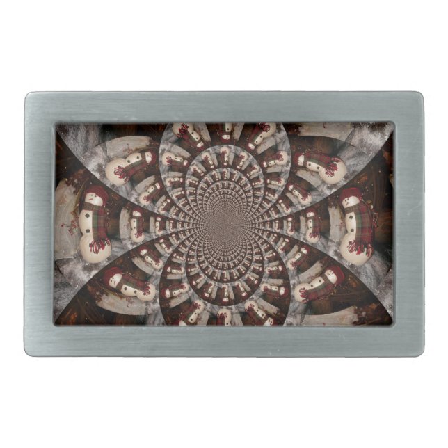 Amazing Snowman Rectangular Belt Buckle (Front)