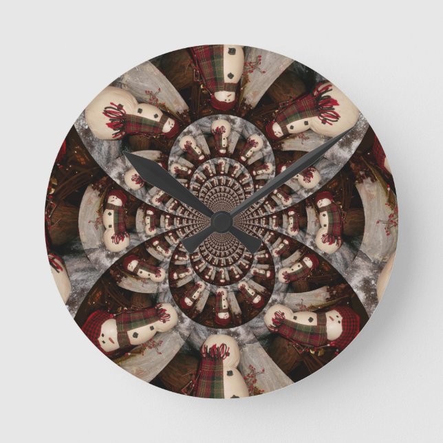 Amazing Snowman Round Clock (Front)