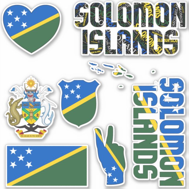 Amazing Solomon Islands Shapes National Symbols Sticker (Front)