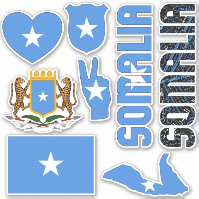Amazing Somalia Shapes National Symbols Sticker (Front)