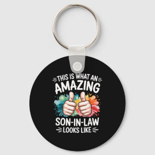 Amazing son in law present funny dad husband keychain