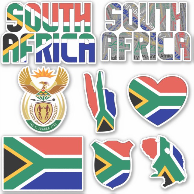Amazing South Africa Shapes National Symbols Sticker (Front)