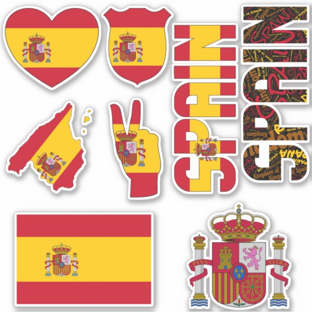 Amazing Spain Shapes National Symbols Sticker (Front)