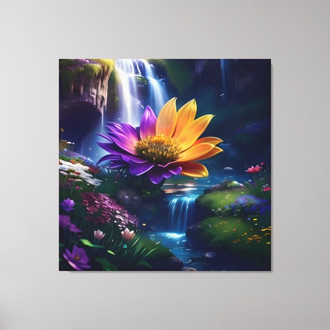 Amazing Splendor Waterfall Landscape 2 Canvas Print (Front)