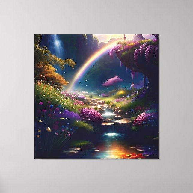 Amazing Splendor Waterfall Landscape 4 Canvas Print (Front)