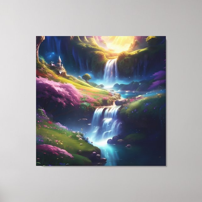 Amazing Splendor Waterfall Landscape 5 Canvas Print (Front)