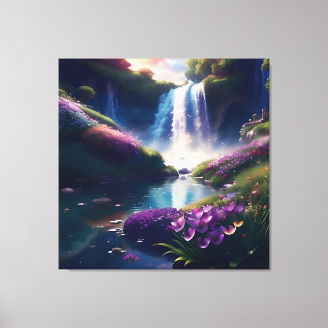 Amazing Splendor Waterfall Landscape 6 Canvas Print (Front)