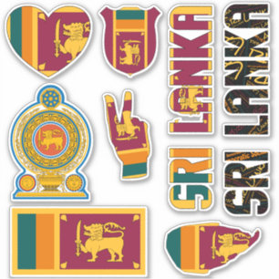 Amazing Sri Lanka Shapes National Symbols Sticker
