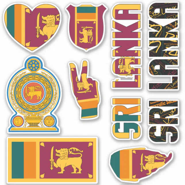 Amazing Sri Lanka Shapes National Symbols Sticker Zazzle
