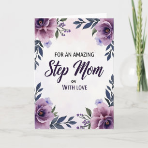 Amazing Step Mom Floral Card
