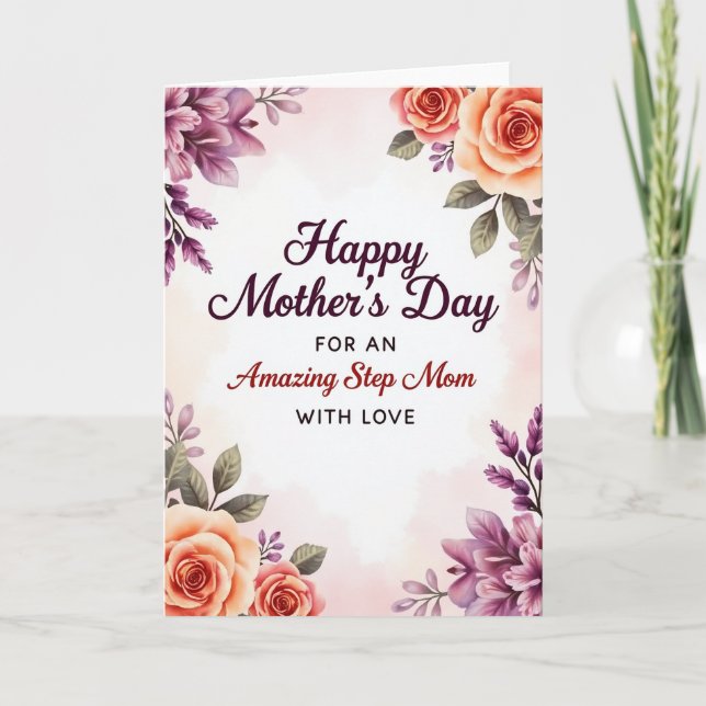 Amazing Step Moms Day Card (Front)