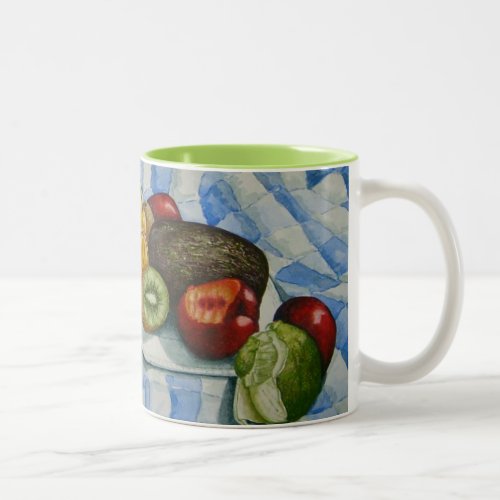 amazing still life painting of exotic fruits Two_Tone coffee mug