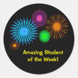 [ Thumbnail: Amazing Student of The Week Round Sticker ]