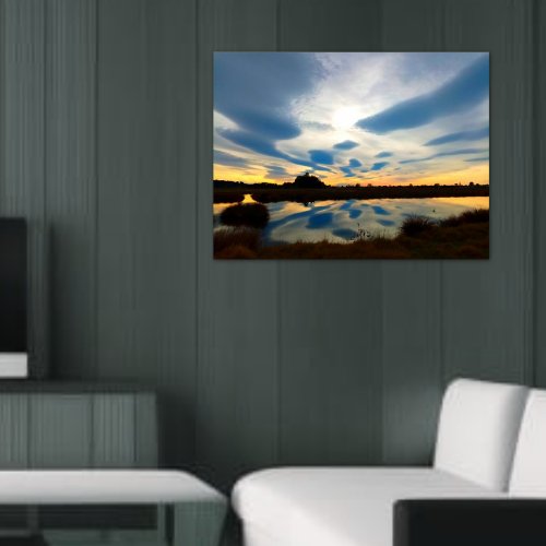 Amazing Sunset Cloud Formation  Reflections Poster