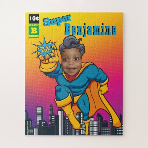 Amazing Superhero Birthday Photo Perfect Kids  Jigsaw Puzzle