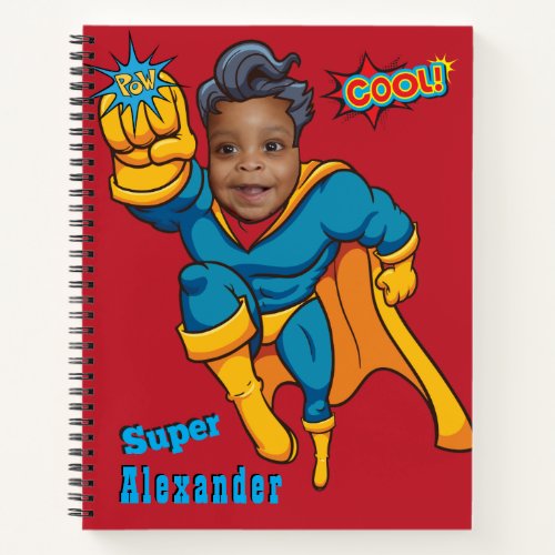 Amazing Superhero Special Flying Photo Kids  Notebook