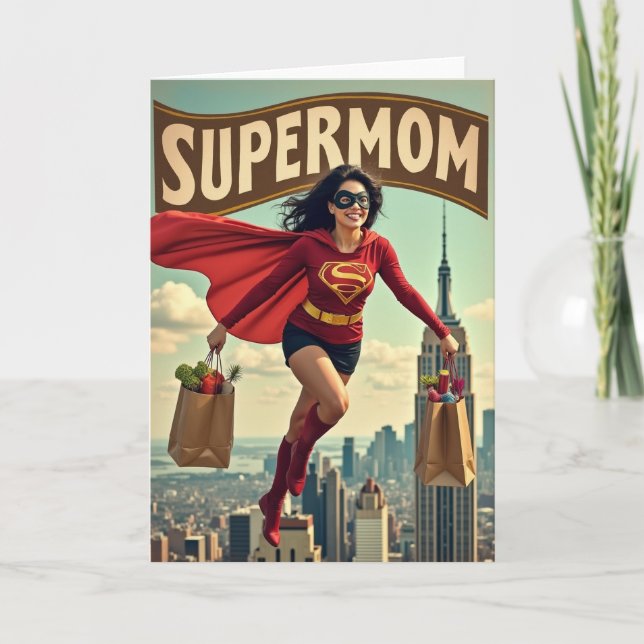 Amazing Supermom Greeting Card (Front)