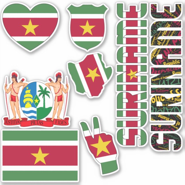 Amazing Suriname Shapes National Symbols Sticker (Front)
