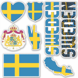 Amazing Sweden Shapes National Symbols Sticker