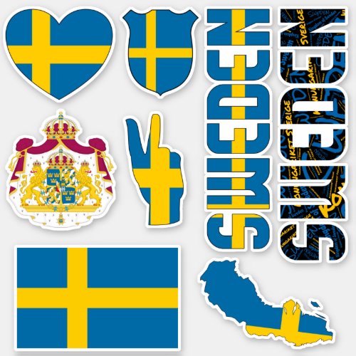 Amazing Sweden Shapes National Symbols Sticker