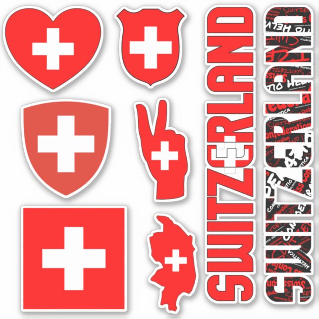 Amazing Switzerland Shapes National Symbols Sticker (Front)