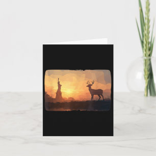 Amazing Symbolic Deer And Statue Of Liberty Costum Card