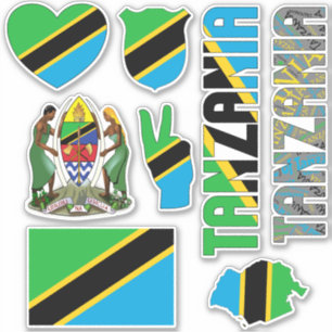 Amazing Tanzania Shapes National Symbols Sticker