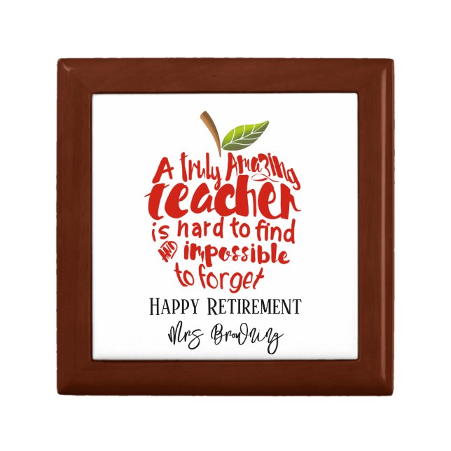 Amazing Teacher Apple Retirement Keepsake Box (Front)