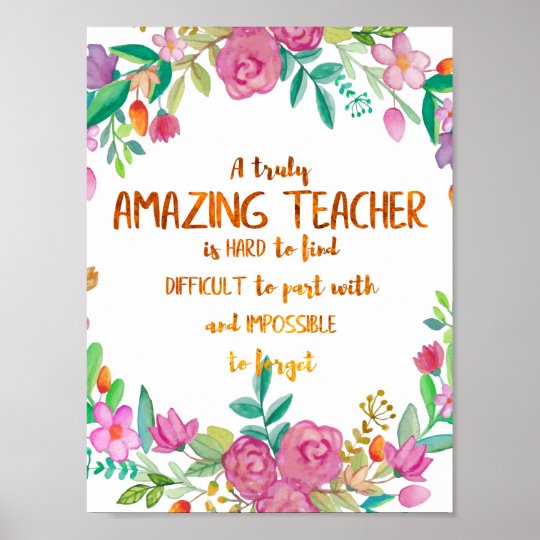 Amazing Teacher Appreciation Gift Sign Thank you | Zazzle.com