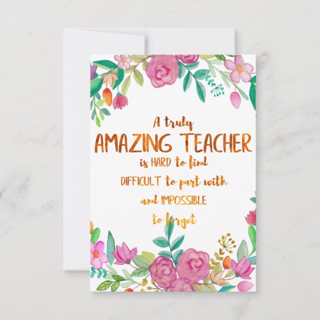 Amazing Teacher Appreciation Gift Sign Thank you (Front)