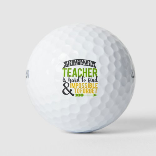 Amazing Teacher Appreciation Golf Balls