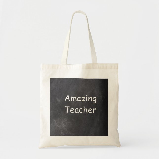 Amazing Teacher Chalkboard Design Gift Tote Bag (Front)