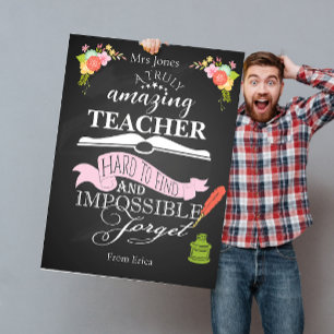 Amazing Teacher Chalkboard Giant Thank You giant Card