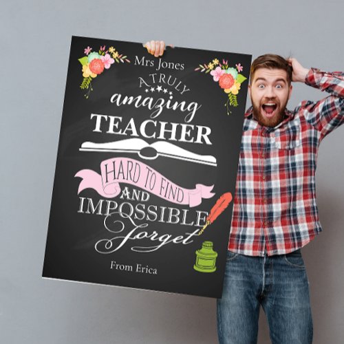 Amazing Teacher Chalkboard Giant Thank You giant Card