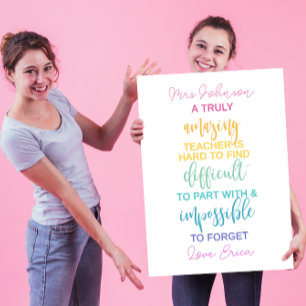 amazing teacher hard to find impossible to forget  card