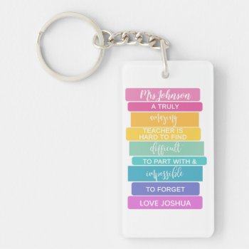 Amazing Teacher Hard To Find Impossible To Forget Keychain by GenerationIns at Zazzle