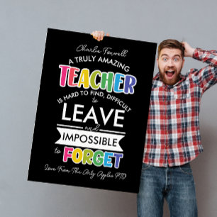 Amazing Teacher Rainbow Black Giant Card