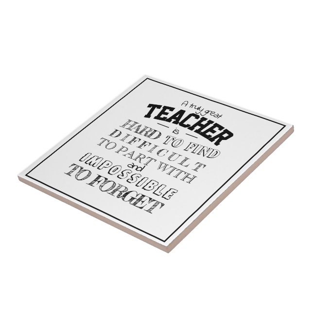 Amazing teacher Thank you Appreciation Gift script Ceramic Tile (Side)