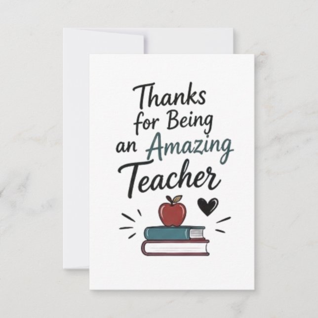 Amazing Teacher Thank You  Card (Front)
