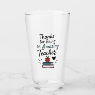 Amazing Teacher Thank You Glass
