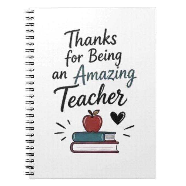 Amazing Teacher Thank You  Notebook (Front)