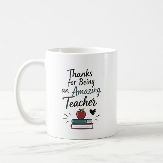 Amazing Teacher Thank You Personalized Coffee Mug (Left)