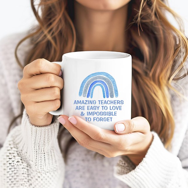 Amazing Teachers are Easy to Love Blue Rainbow Coffee Mug (Creator Uploaded)