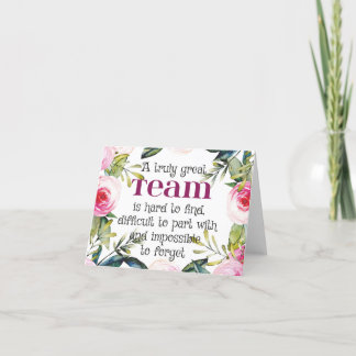 Amazing team work thank you quote office wall art card