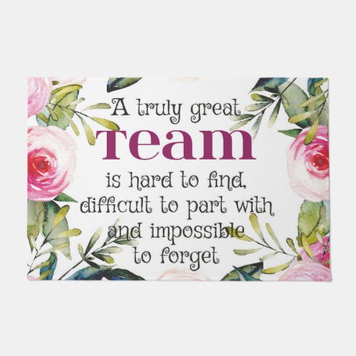 Amazing team work thank you quote office wall art doormat