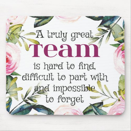 Amazing team work thank you quote office wall art mouse pad