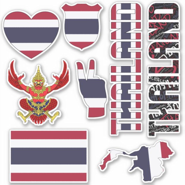 Amazing Thailand Shapes National Symbols Sticker (Front)
