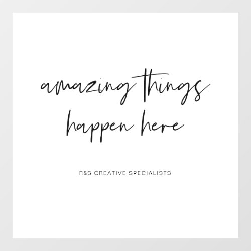 Amazing Things Happen Here Motivational Black Text Wall Decal