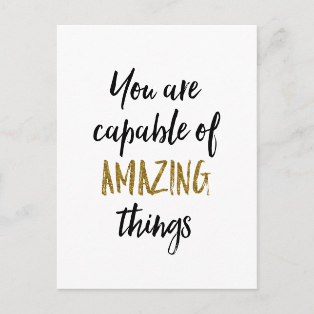 Amazing Things Motivational Quote Postcard (Front)
