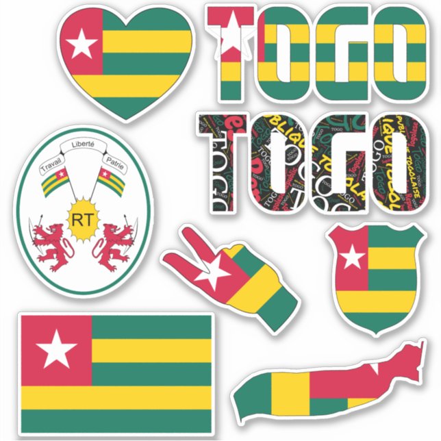 Amazing Togo Shapes National Symbols Sticker (Front)